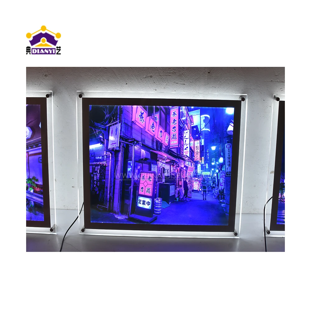 Double Sided Advertising LED Acrylic Display Real Estate Agent Window Hanging Picture Frame Advertising Acrylic Light Box