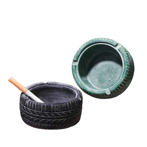 Custom unique vintage decor Ashtray customize logo with multi color ceramic tire ashtray