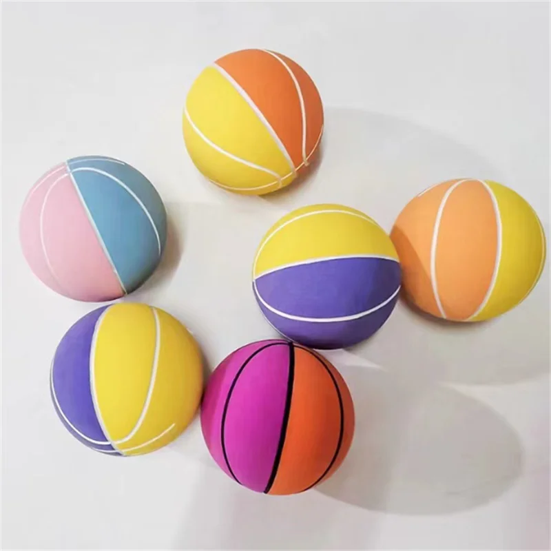 Customized Logo Print 6cm inflatable Rubber High Bounce Sport Toy For Kids Children Soft Basketball Anti Stress Ball