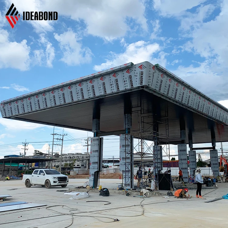 IDEABOND Factory Wholesale Alucobond 3mm Sheet Gas Station Container Wall Cladding Aluminum Composite Panels