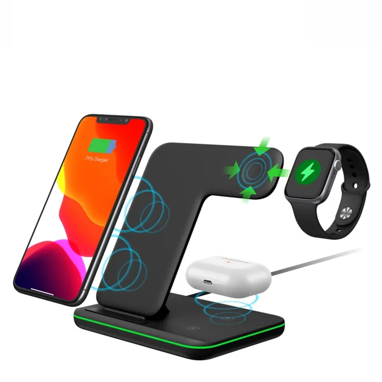 2020 Новое поступление 3 в 1 беспроводная зарядная подставка для iphone 8 X зарядная док-станция зарядное устройство для
