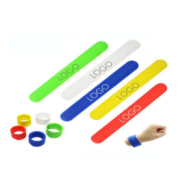 Cheap Custom Eco-Friendly Rubber Snap Slap Wristband Recycled Blank Silicone Slap Bracelet slap band