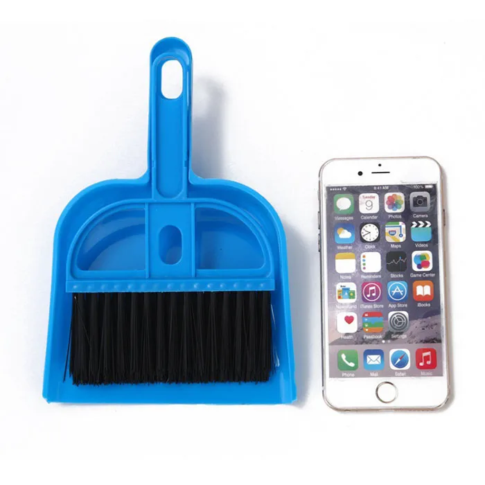 HQ0444 mini small plastic table dustpan and brush set for keyboard cleaning with hag-up hole