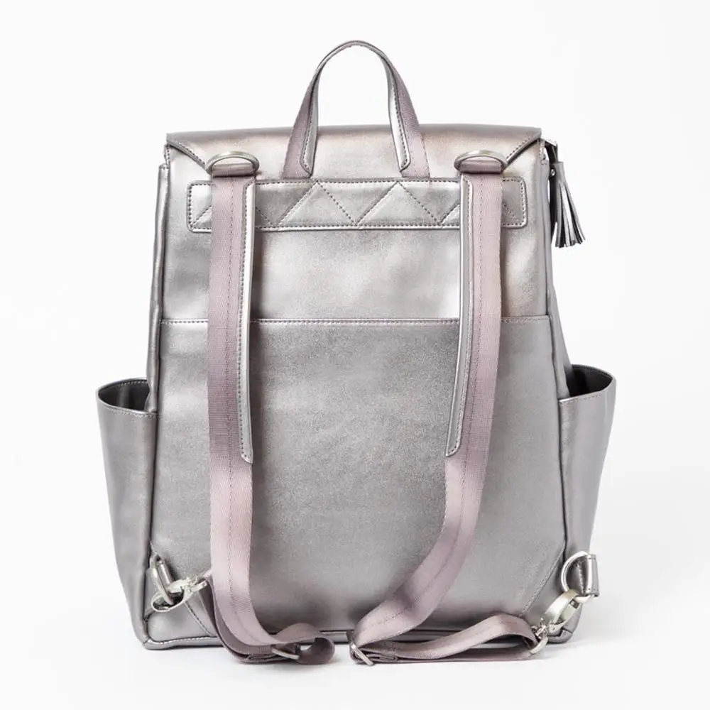 Custom Logo high quality new Vegan Leather Fashion Women Mommy Baby Diaper Nappy Wet Bag Backpack