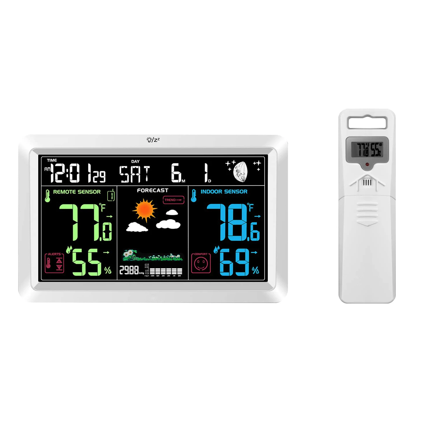 Weather Station Wireless Hygrometer Forecast Color Digital Alarm Clock Indoor Outdoor professional weather station