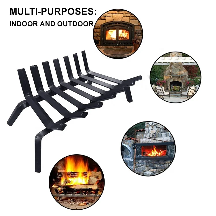 JH-Mech Fireplace Log Grate Iron Powder Coating Fire Grate Fireplace Accessories