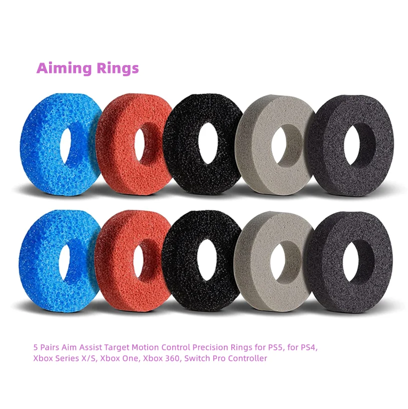 5 pairs Precision Aiming Rings Aim Assist Motion Control Rings for PS4/5/Xbox One/Switch Pro/PC Controller aiming rings
