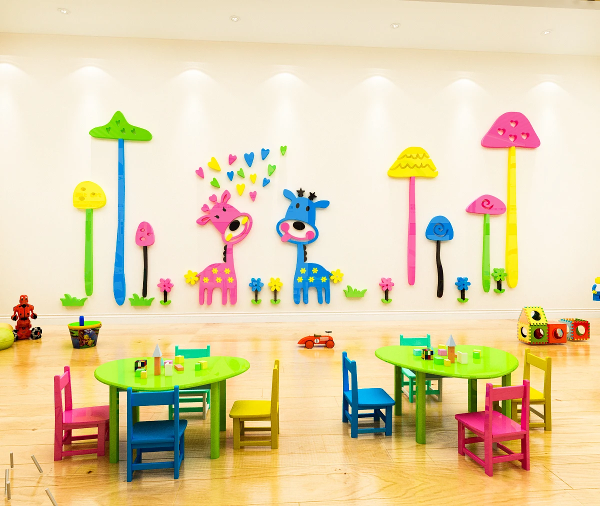 Cartoon Sika Deer 3D acrylic wall decoration home