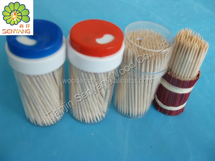Personalized Disposable Wooden Toothpick for Party/cocktail Carton Natural Wood Can Customized