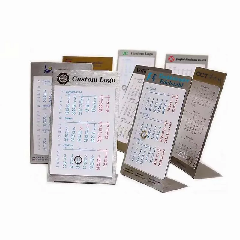 High Quality 2020 New Design Stationery Magnetic Stainless Steel Desk Calendar