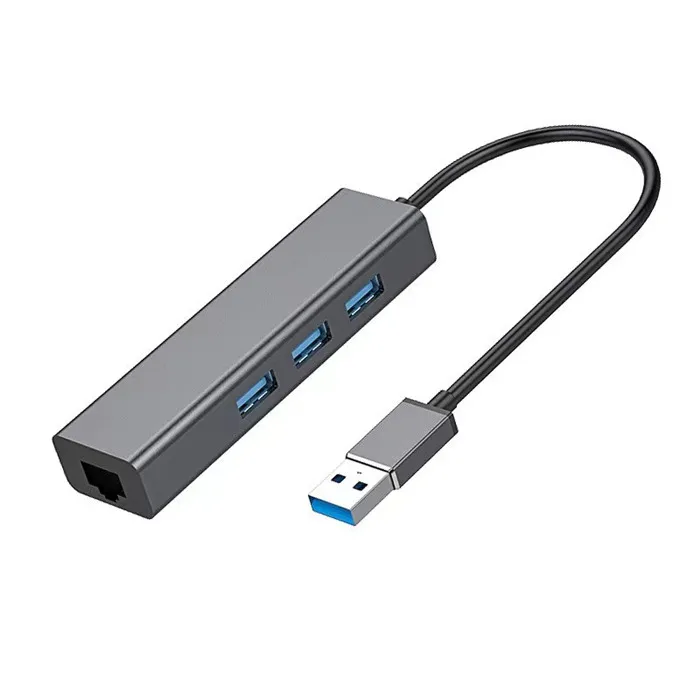 Fast Speed Networt Adapter USB 3.0  to 3 HUB USB 3.0 Ethernet RJ45 Lan Gigabit Ethernet Adapter For 10/100/1000Mbps For Computer