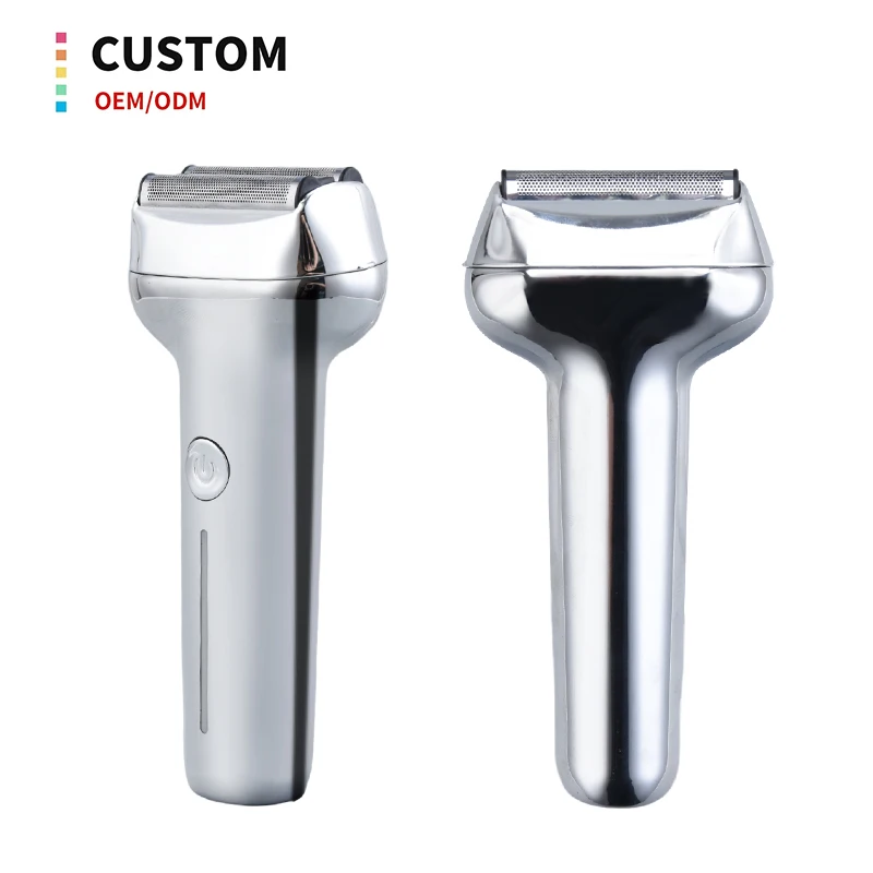 Wholesale Tpye C Men Face Shaver Machine Silver Metal Housing 3 Blades Mens Electric Foil Shaver