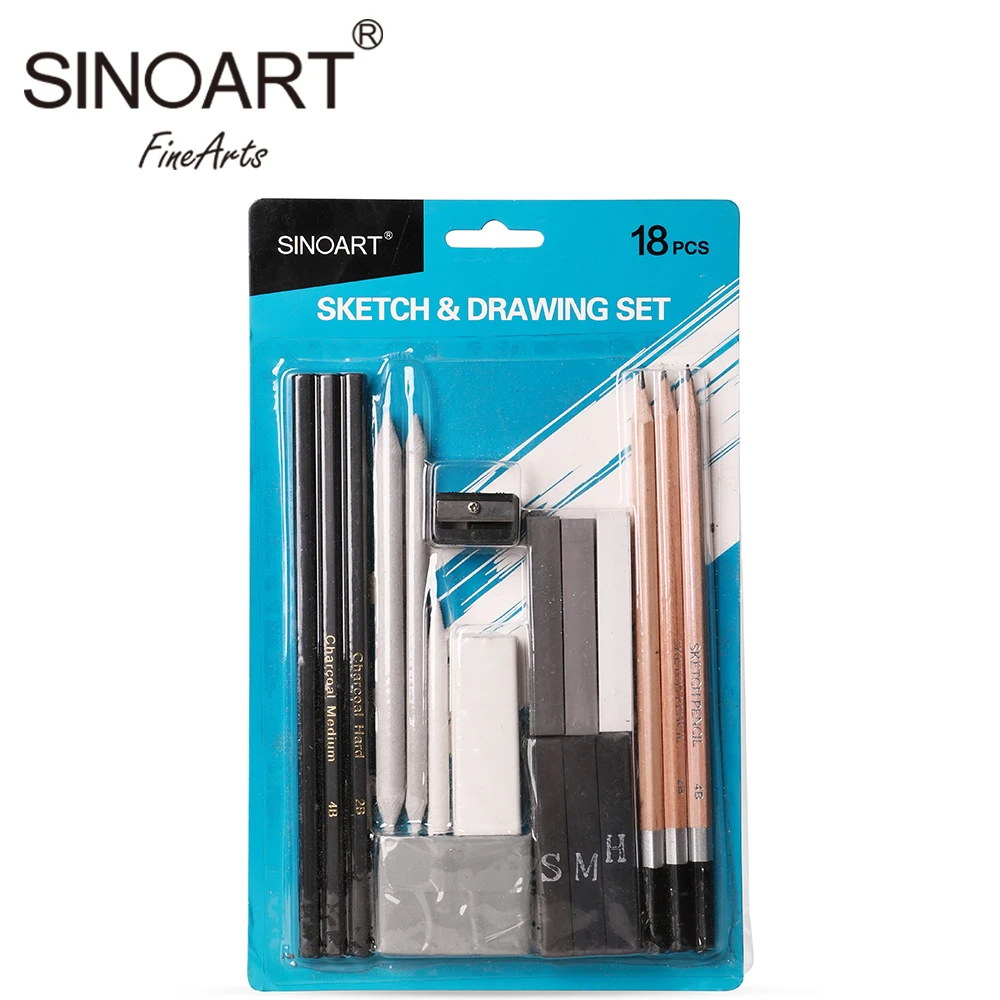 
18 Pcs Alcohol Based Ink Art Sketch Marker Drawings Charcoal Pencil Set For Kids 