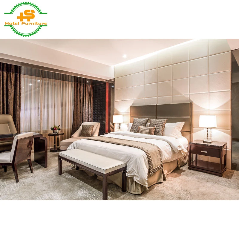 HS-N186 Modern design European style wooden international project single bed frame hotel room furniture set