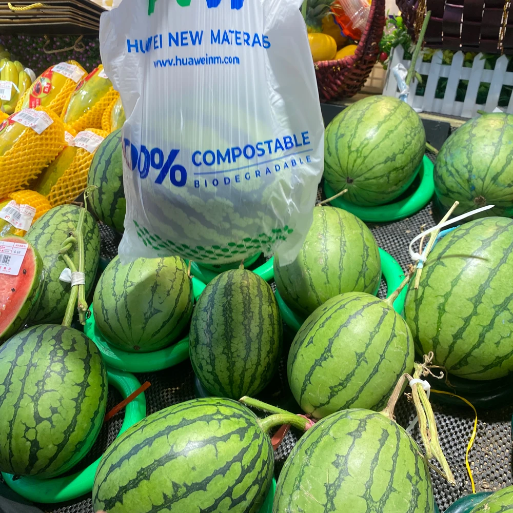 High Transparency Biodegradable Compostable Fruit Vegetable Storage Produce Bags Roll Biodegradable Open Top Flat Bag