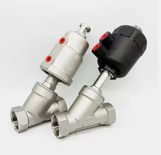 SS304 SS316L Y-shaped Stainless Steel head plastic head Pneumatic Steam Valve Screw Thread Automatic Control Angle Seat Valve