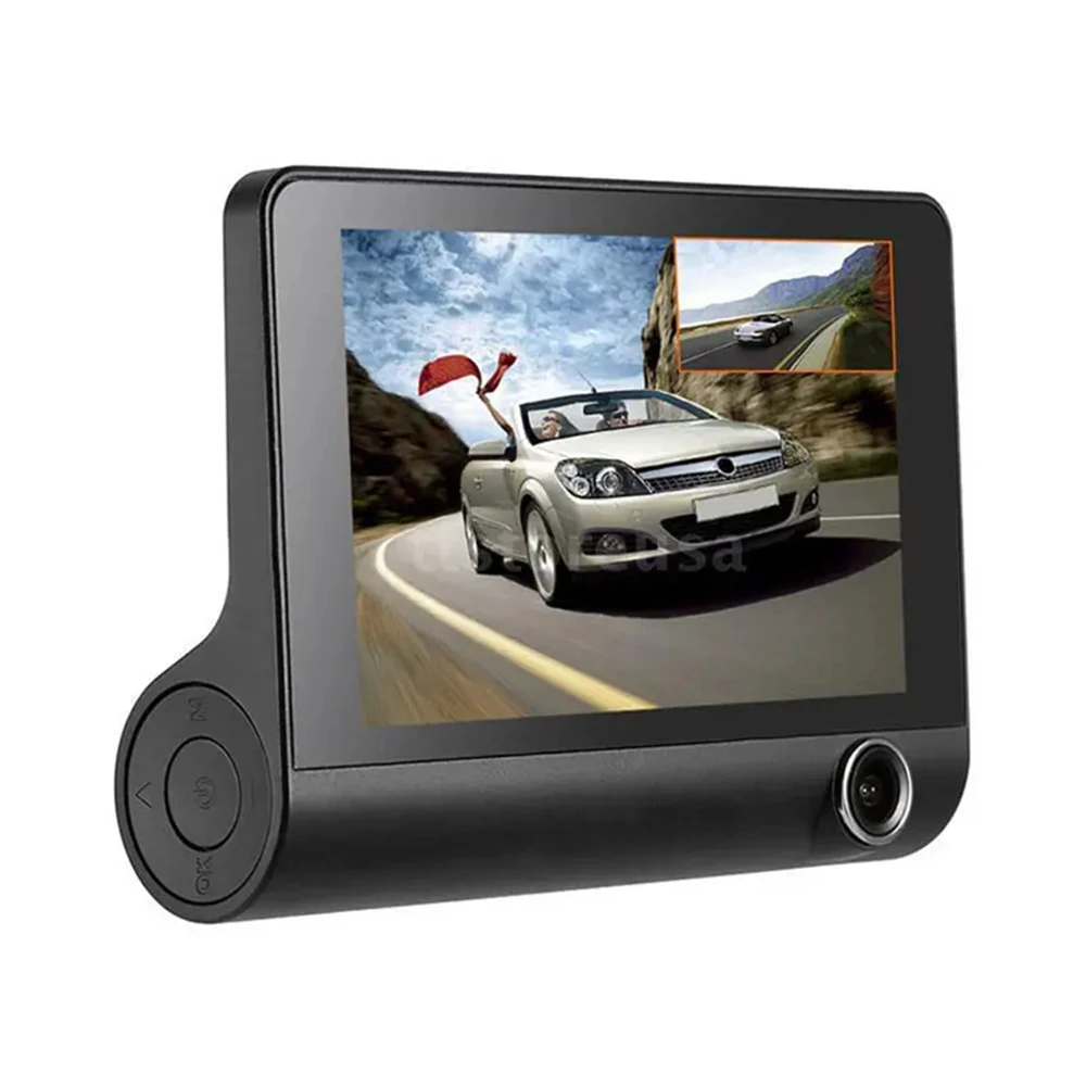 Best High Quality 4 inch 3 Lens Car DVR Triple Lens Car Camera HD 1080P Dash Cam 170 Degree Wide Angle Car Black Box