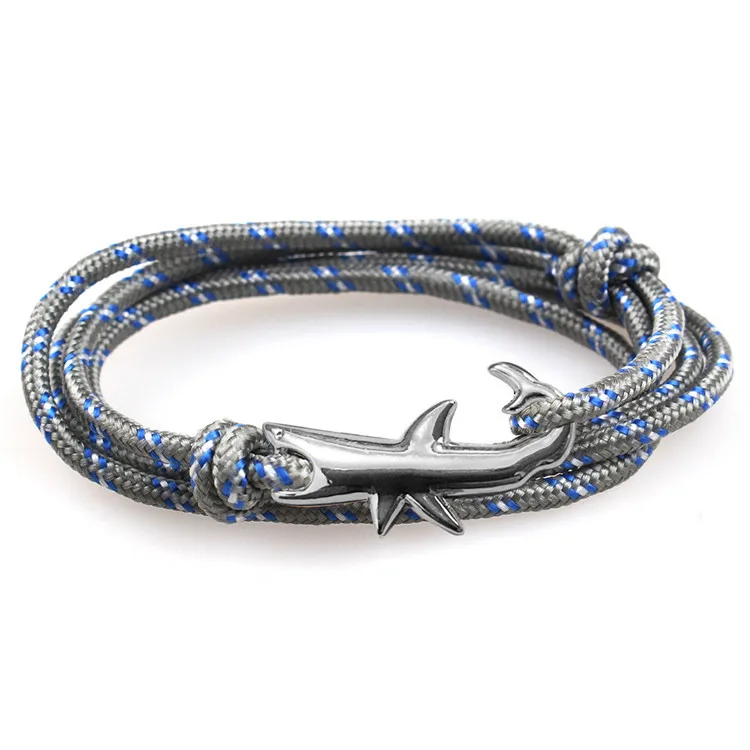More color Available Adjustable Natural Rope Shark Anchor Bracelet for men women