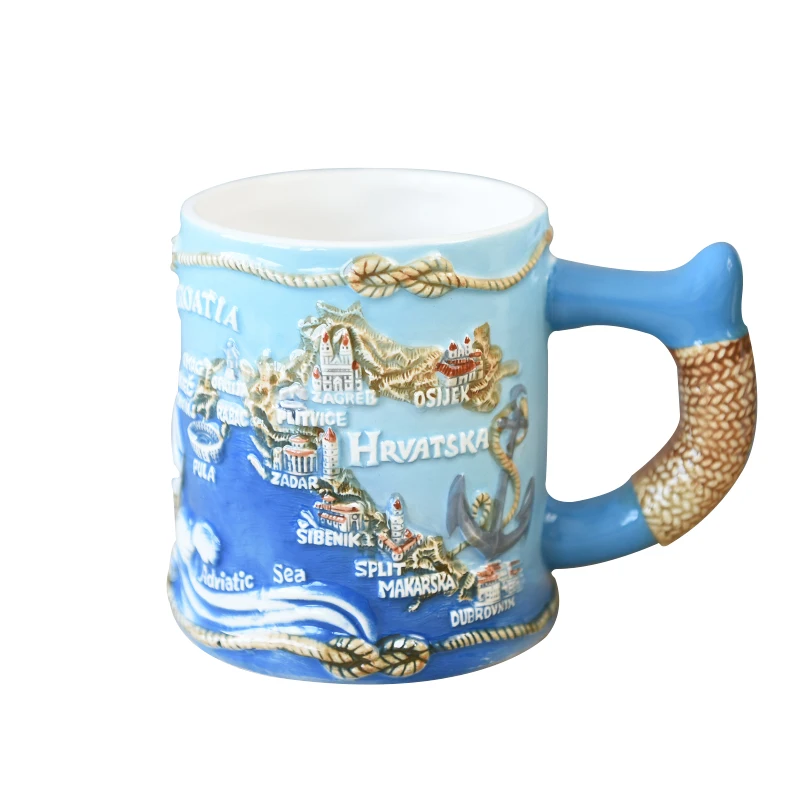 BONWILL Map on Ceramic Mugs Custom Custom Mug Porcelain