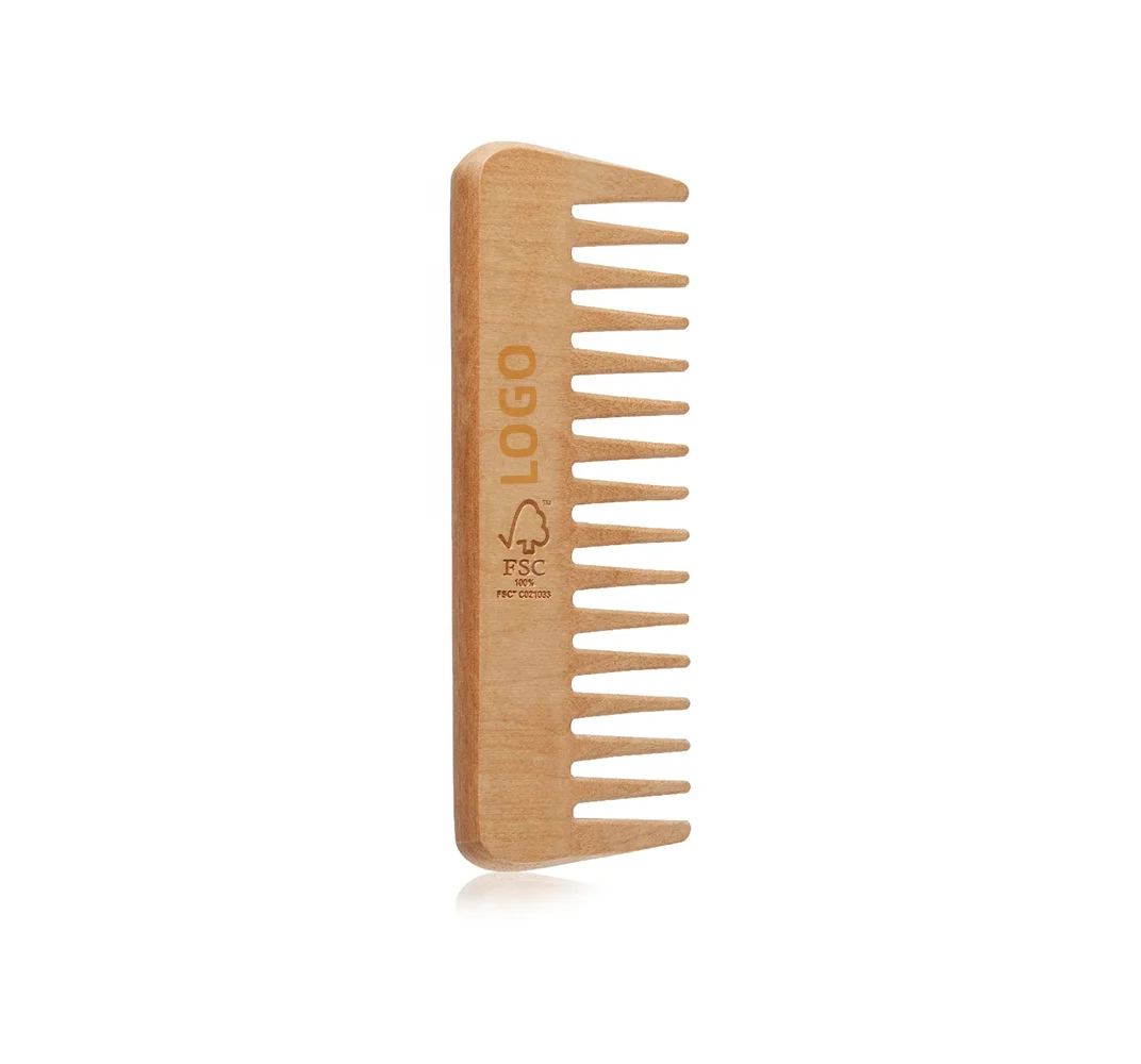Best Sellers Wood Comb Custom LOGO Pocket Size Wide Tooth Detangling Wooden Hair Comb for Men Women