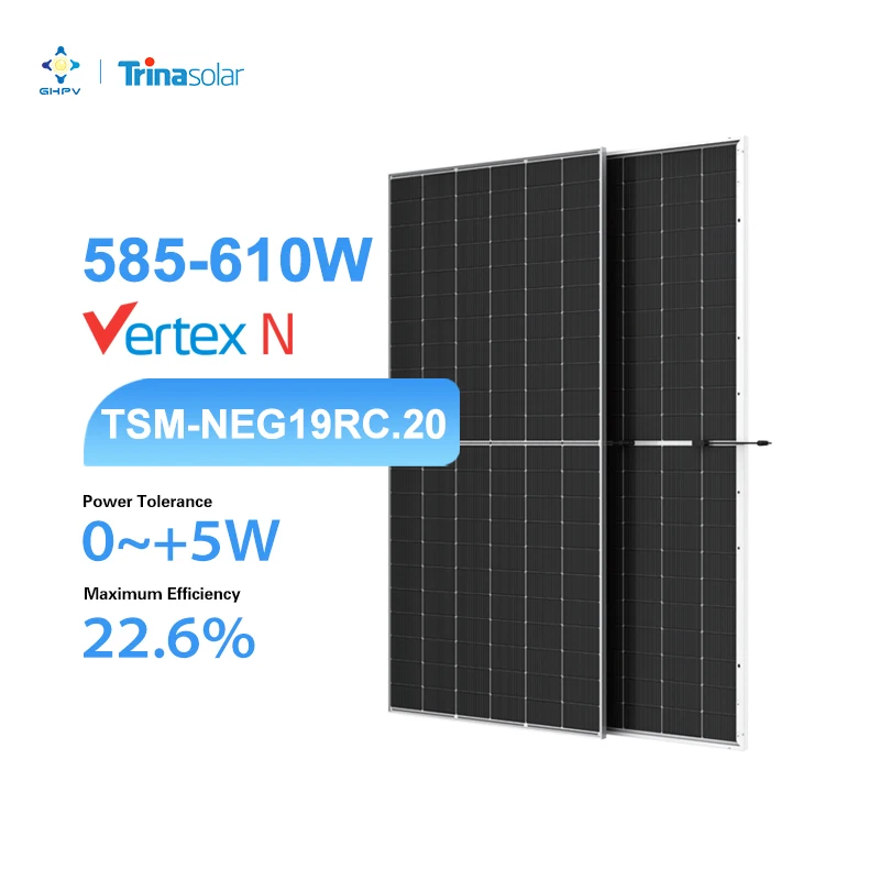 Tier 1 Trina Solar Panels vertex N Solarpanel TSM-NEG19RC.20 585W 590W 600W 605W 610W Mono Half Cell 210mm Solar Panel