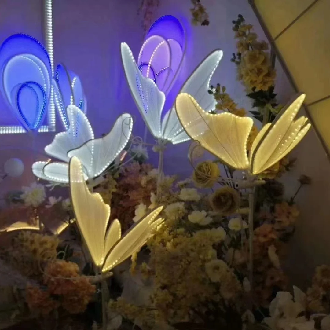 V990 Wedding decoration moving butterfly colorful lights LED butterfly lamp for wedding party decoration