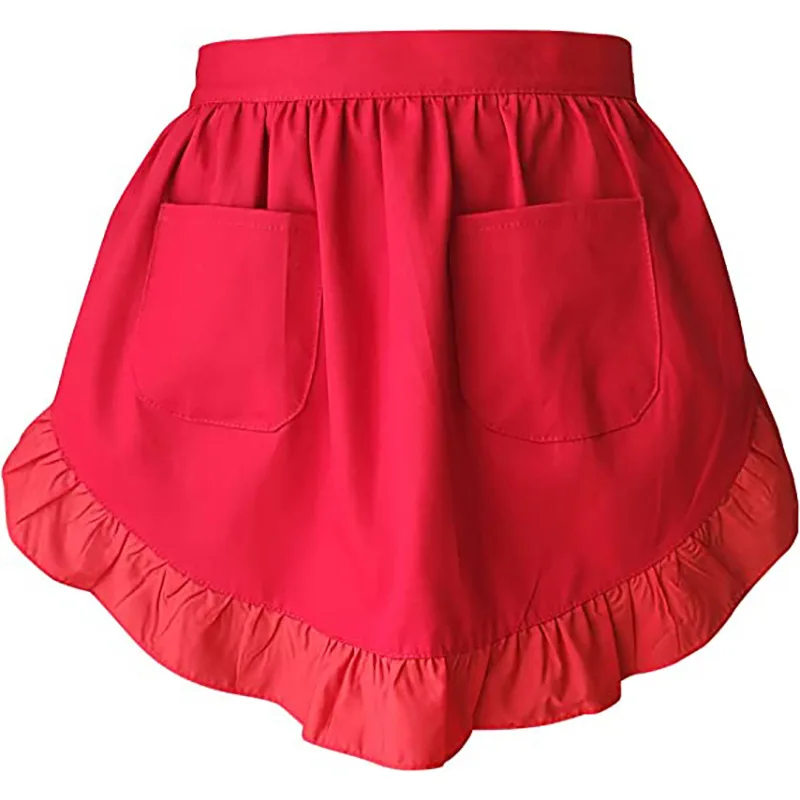 Cotton Apron  DIY Coffee Shop Waist Apron Kitchen Restaurant  Work Clothes Fashion Cute Bow Lace Cooking Apron
