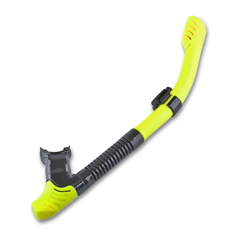Custom logo color black anti- leak breathing tube soft mouth piece Dry Top snorkel for swimming diving Snorkeling equipment
