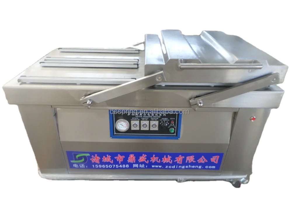 custom 500 600 1000 double room vacuum packing machine for bbq satay sausage meat paste vegetable fish vacuum sealing equipment