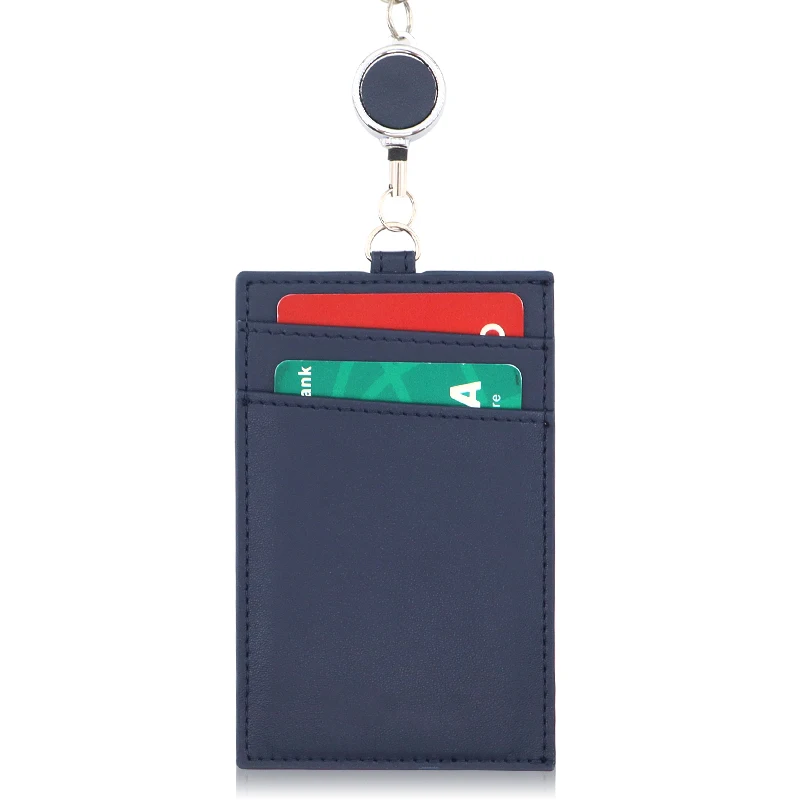 Wholesale leather id badge holder certificate card holder slim leather badge card holder