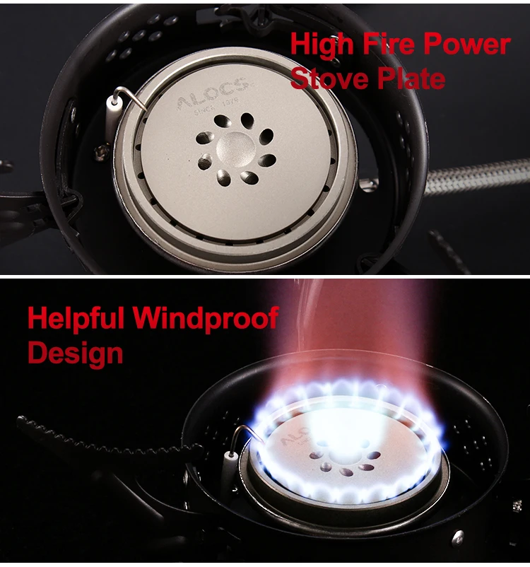 Alocs professional manufacturer Cheap Hiking Backpack Portable Mini Folding Camping Stove Outdoor Butane Propane Gas Stove