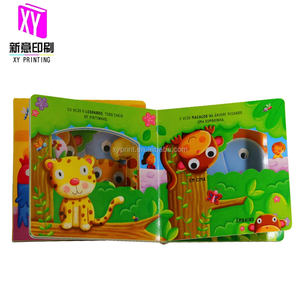 Custom comic my first library hardcover children baby sound Die cut board book printing for kids