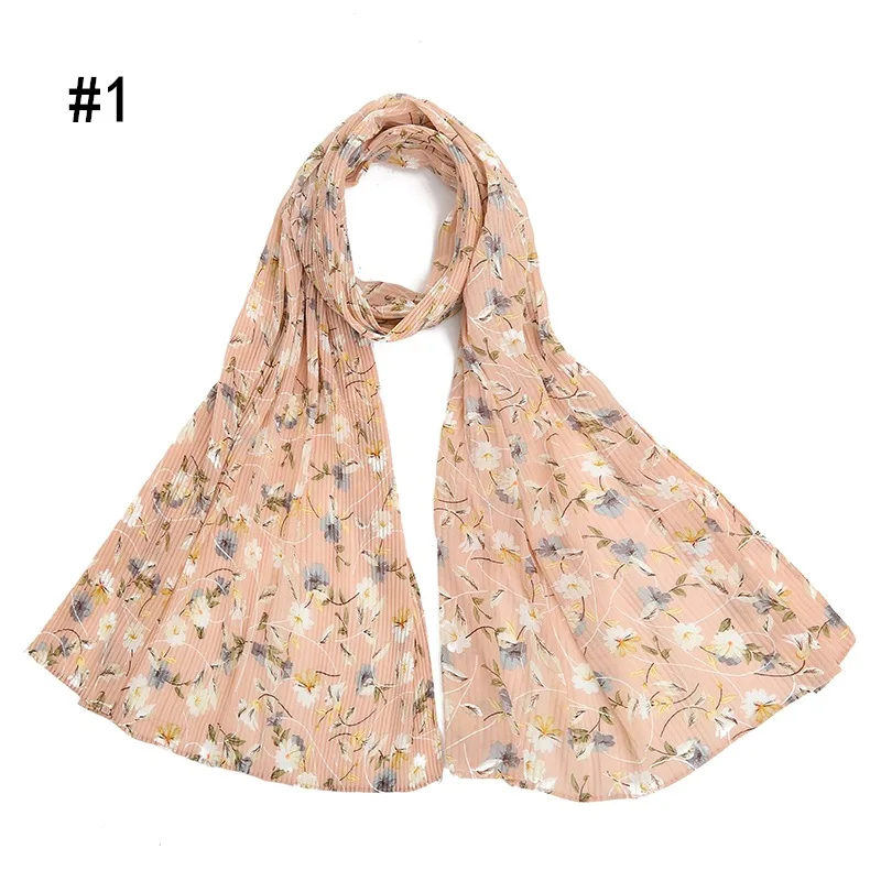 Индивидуальные модные роскошные шифоновые шали и палантины с цветочным рисунком из пузырьков для женщин мусульманские