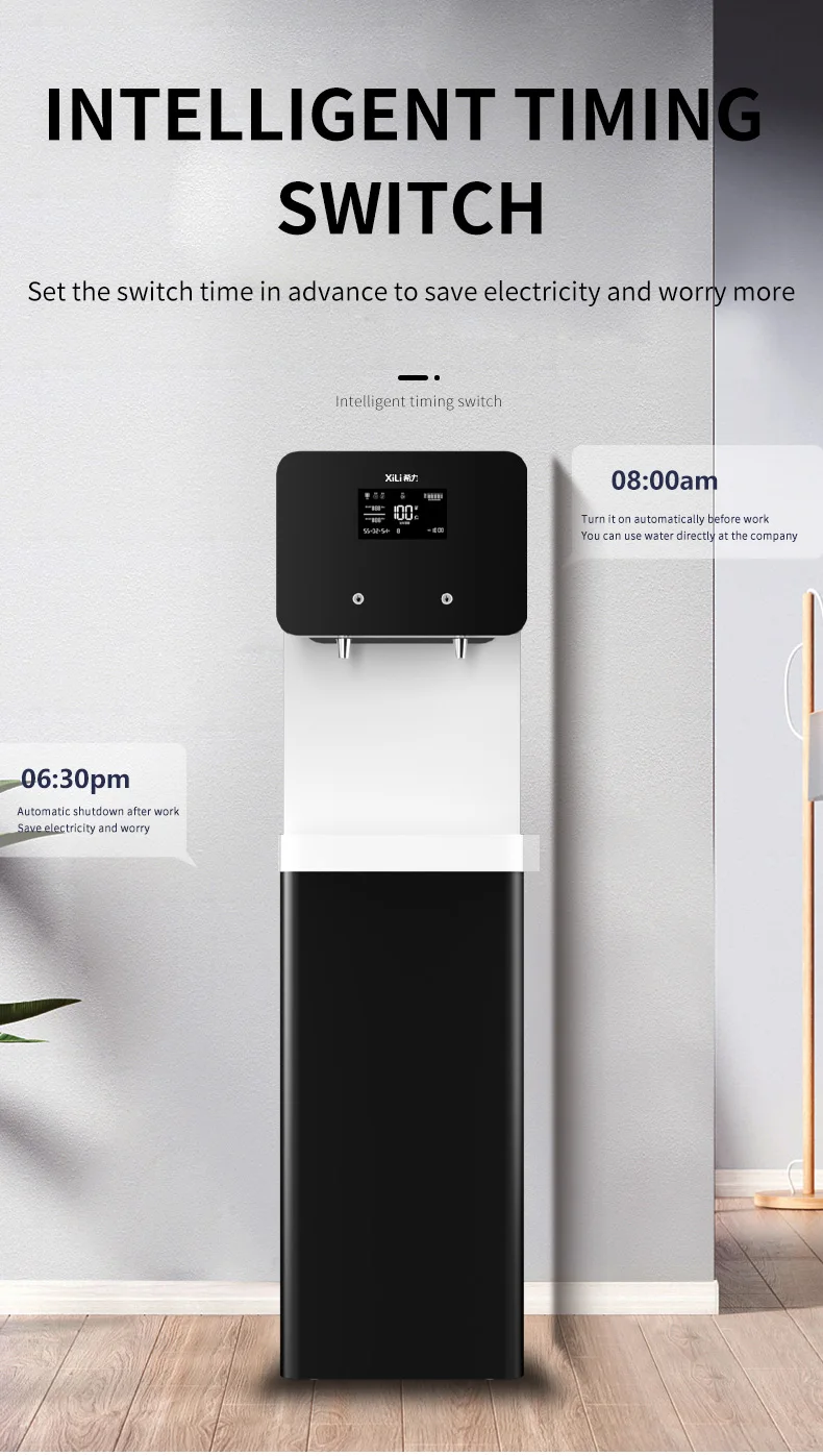 Free Standing Cold and Direct Drinking Bottom Load Water Dispenser Electric Durable Stainless Steel for Office Use Black 220V XL