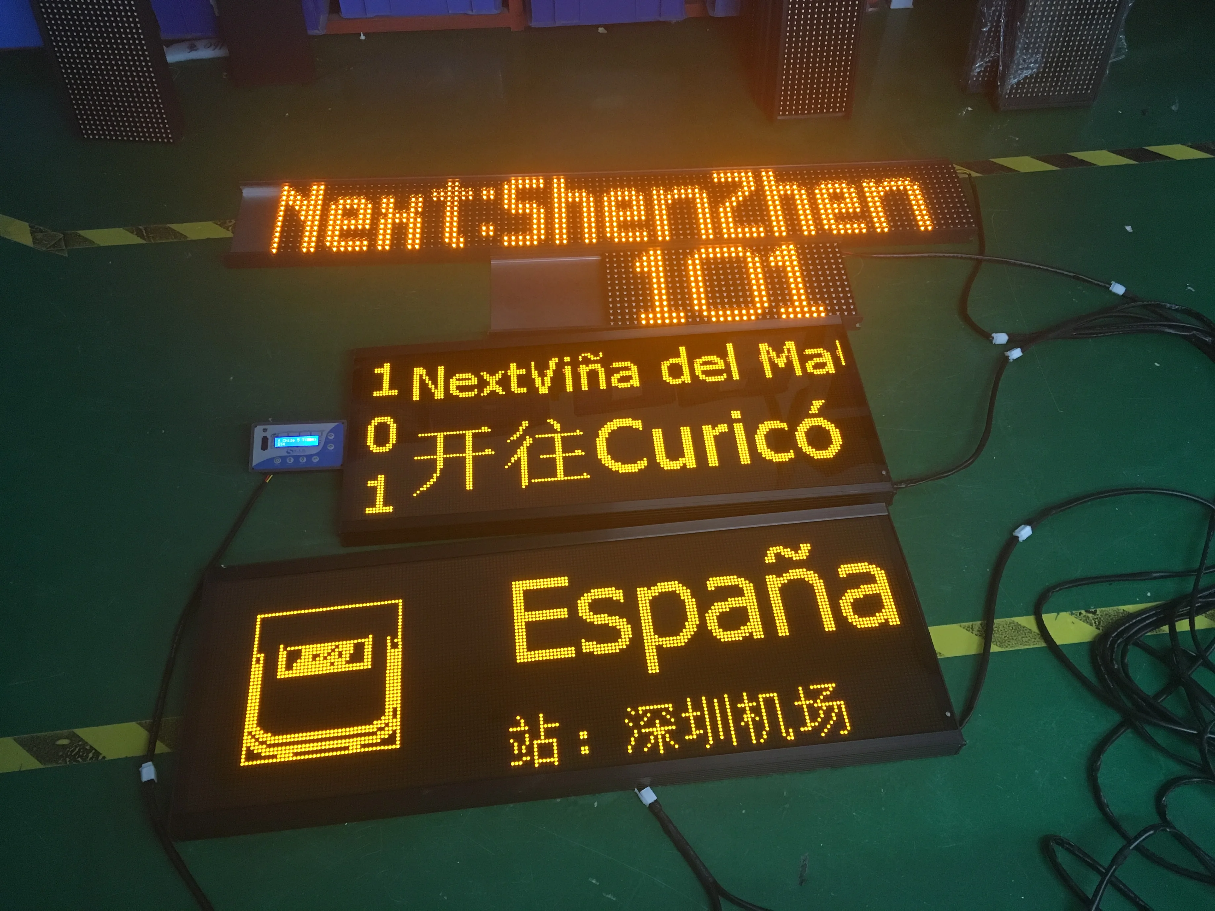 Bus Destination LED Sign Displays Bus stop LCD Screen Customized Arabic Spanish Panel on board