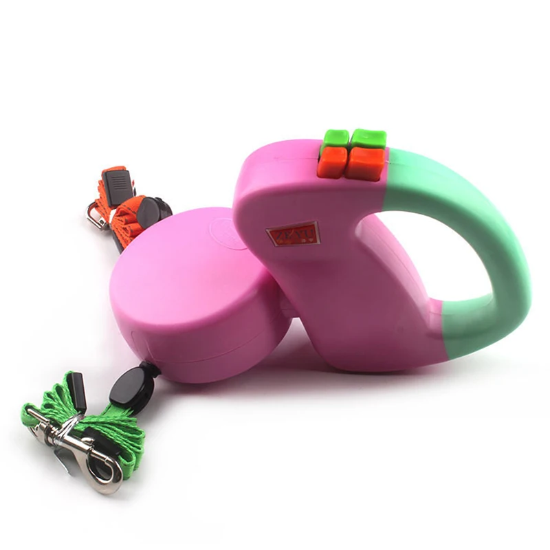 Automatic Retractable Reflective Double-Ended Traction Rope One plus Two Dog Chain Two Dog Leash Pet Supplies Puppy Patrol Rope