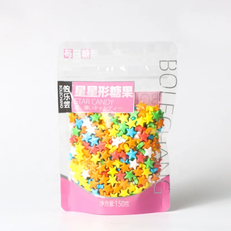 wholesale 150g confectionery candy colorful fruit flavor compressed Star shape hard candy Shaped Assorted Fruity candy snacks