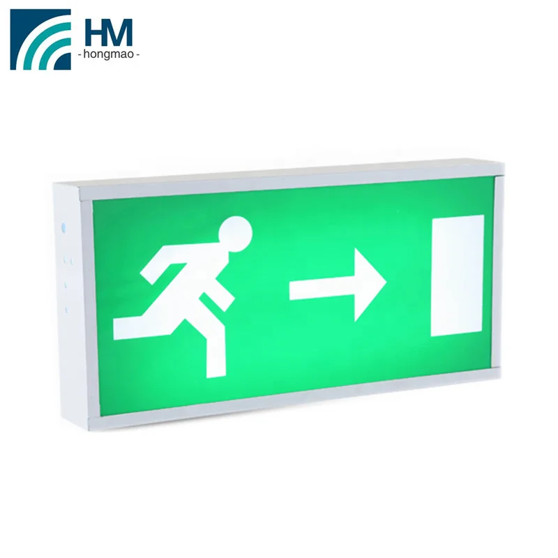 Wall mounted hanging Single face acrylic green led emergency battery backup exit light box