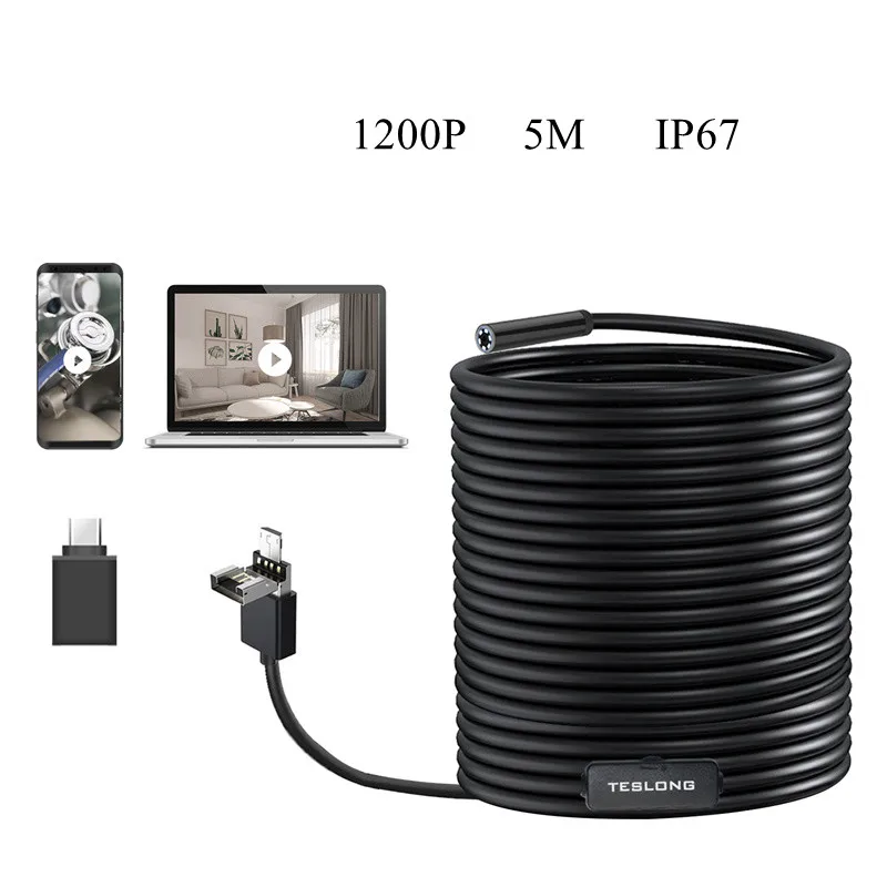 Teslong Auto Focus Endoscope Camera with Waterproof Semi-Rigid Snake Cable Camera