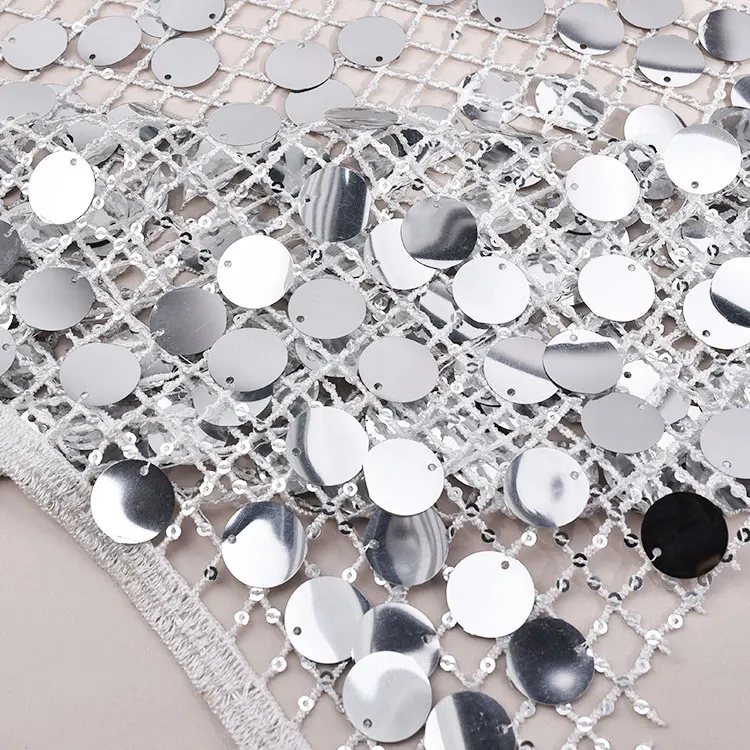 3D beaded big sequin straightline pearl beaded lace patch wholesale headgear diy lace fabric embroidered bead lace