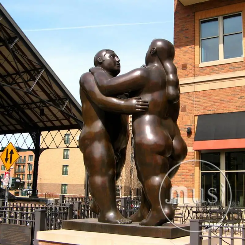 MUSI Wholesale Garden Decoration Metal Life Size Bronze Art Fat Lady Dancing Sculpture Bronze Figure