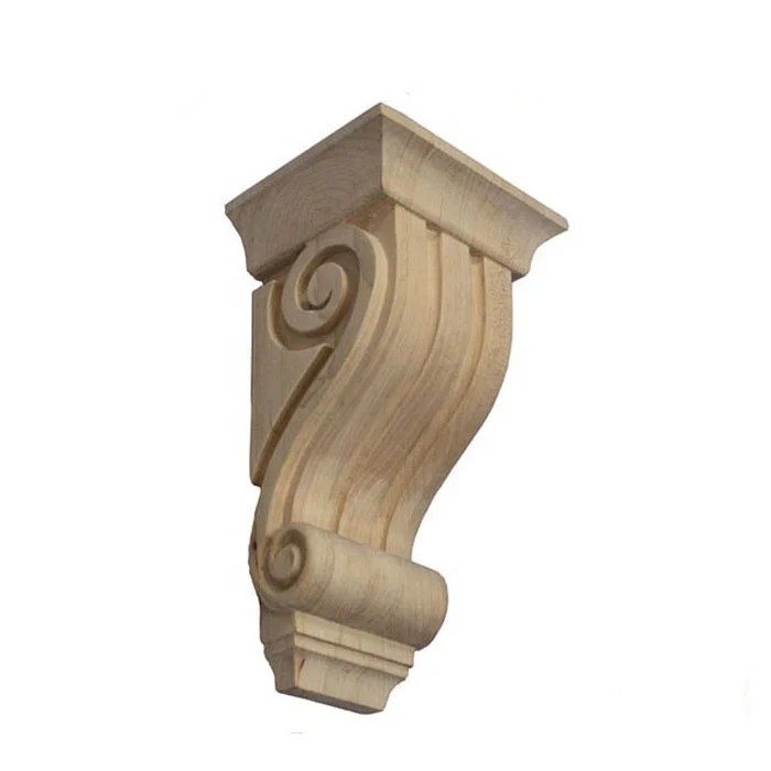 Custom Farmhouse Wood Corbel Legs Classical Rubber Wood Hand Carved Corbel Bars Home Furniture  Decorative Wood Corbels