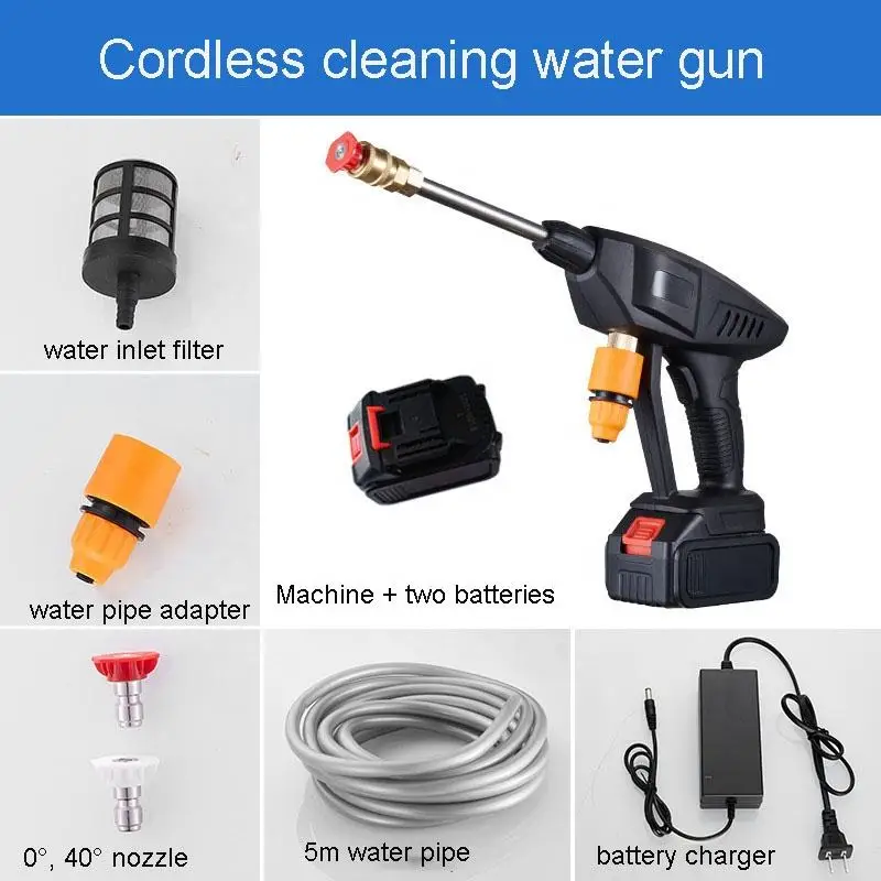 Cordless High Pressure 21V Wireless Automatic Car Washing Machine High-pressure Water Gun Car wash gun