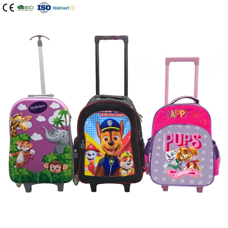 Detachable Trolley School Bags Children Backpack Two Ways Use Removeable Kids School Bag