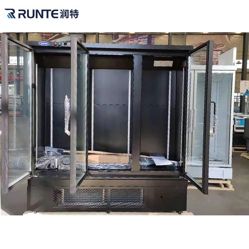 RUNTE Supermarket Equipment Glass Fridge Commercial Refrigerator