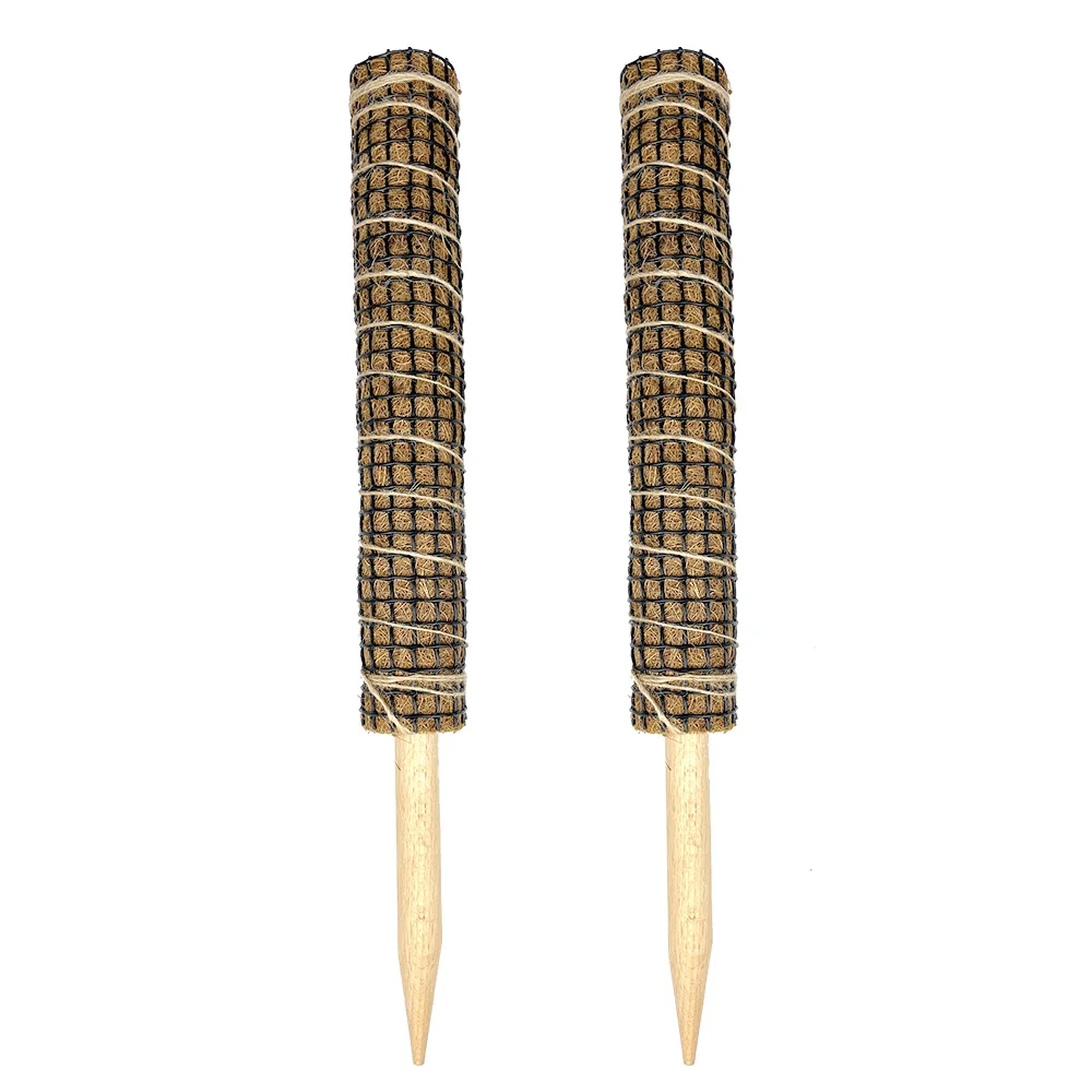 Black plastic mesh covered plant moss rod coconut shell totem pole for climbing plant vine growth climbing plant support