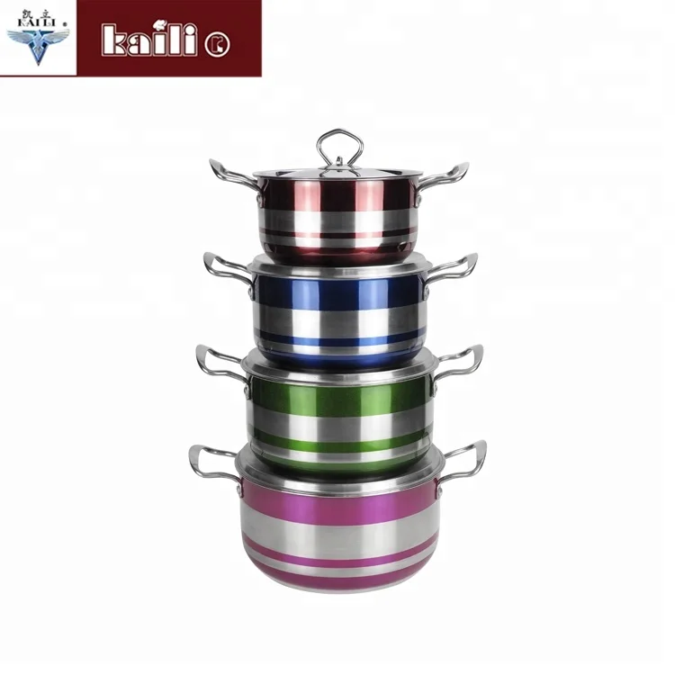 Wholesale good quality  double ear stainless steel steamer cooking pot kitchen cookware set