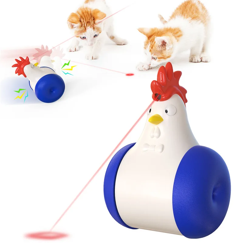 Customise MT Intelligent funny pet toys Cute Chicken Sound Design Playing for Cat Teaser Robotic Toy Laser