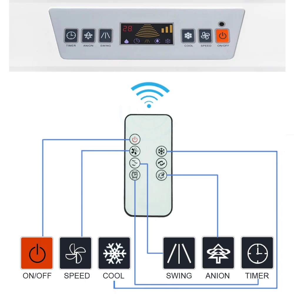 JHCOOL JH165 Trapezoid Portable Air Cooler with 4500 mh Evaporative Cooler Energy Saving 160W Desert Water Cooler With CE CB EMC
