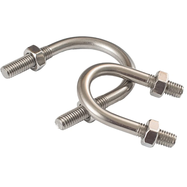 Carbon steel Fixing clamps bolt M6 M8 M12 Zinc Plated square U Type Bolts Ss Pipe Clamp Clips